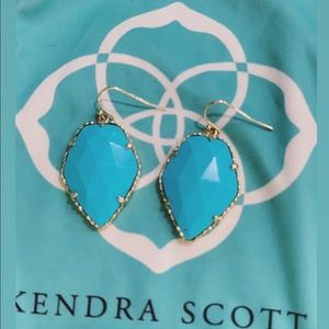 Kendra Scott turquoise earrings with gold setting